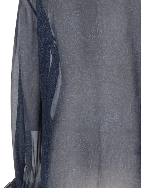 Cămașă Etro cu imagine cu model paisley albastru