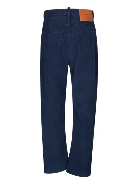 Blugi Victoria Beckham de catifea cord albastru
