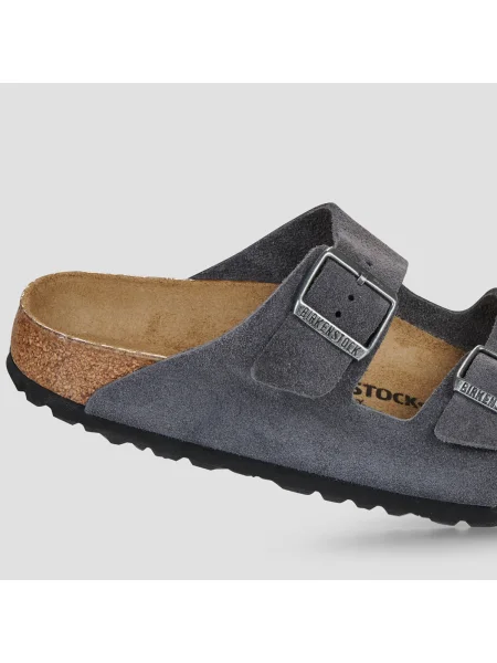Papuci Birkenstock din piele gri
