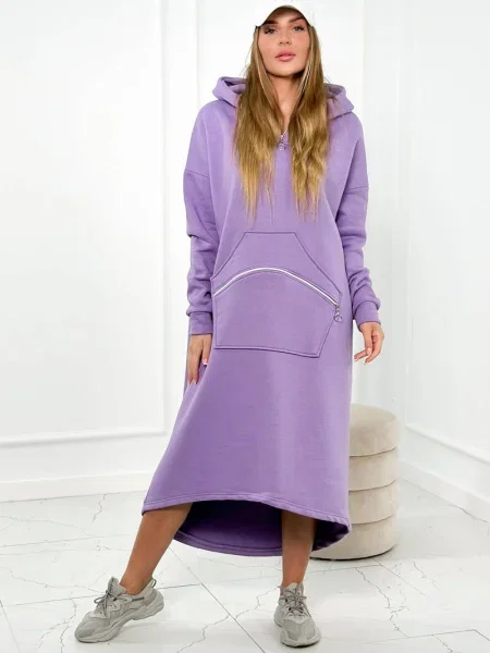 Rochie Kesi cu glugă de costum violet