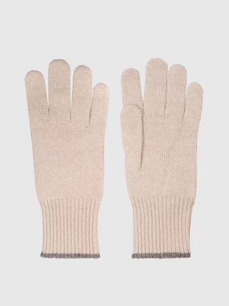 Рукавички з кашеміру Brunello Cucinelli бежеві