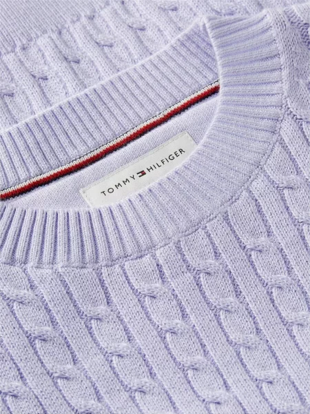 Sweter dziecięcy Tommy Hilfiger fioletowy