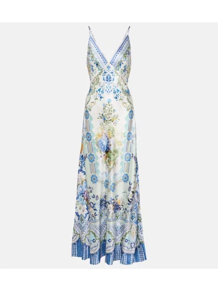 Rochie Camilla de mătase cu motiv cu inimi de costum