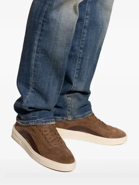 Sneakerși Dsquared2 cu șireturi din piele de căprioară maro