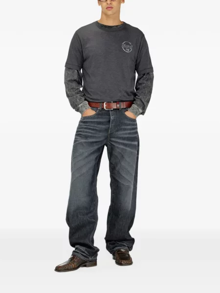 Tricou Diesel cu imagine din jerseu gri