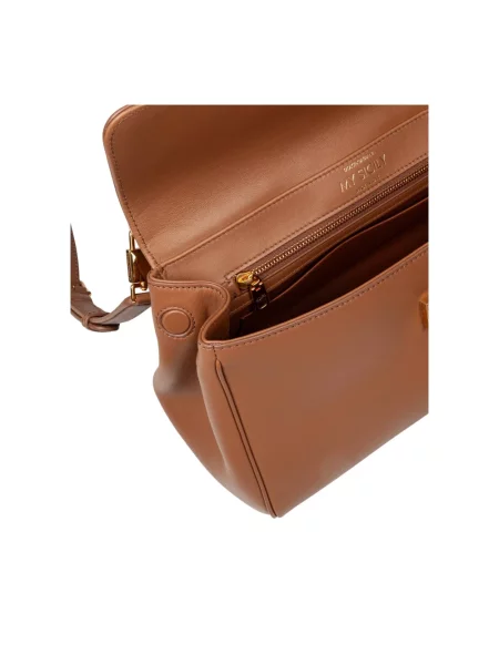 Torebka skórzana Dolce And Gabbana skórzana elegancka brązowa