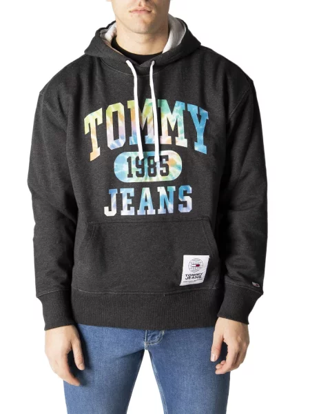 Mikina s kapucí Tommy Hilfiger Jeans s kapucí černá