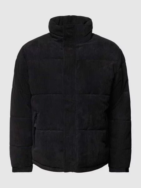 Kurtka sztruksowa ze stójką model ‘MOSES’ Redefined Rebel czarna