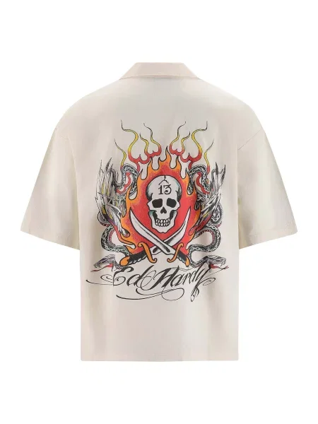 Ed Hardy Košeľa béžová / oranžová čierna