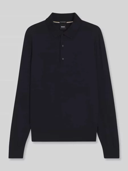 BOSS sweter wełniany H-Lancione granatowy