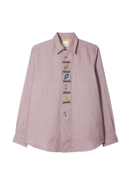 Cămașă Paul Smith cu broderie de in roz