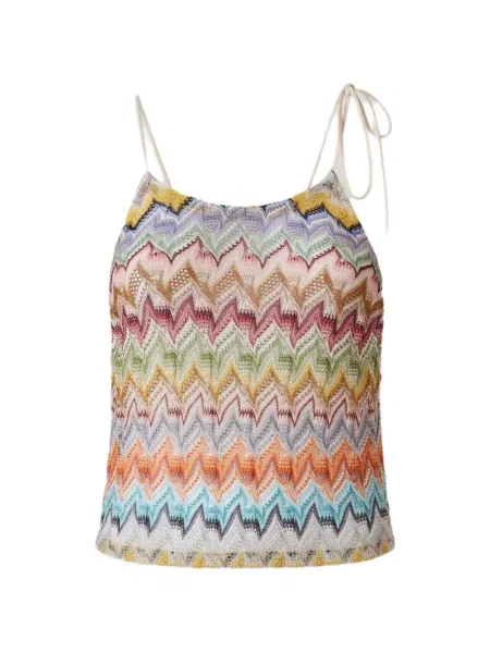 Top Missoni tricotate cu gât halter albastru