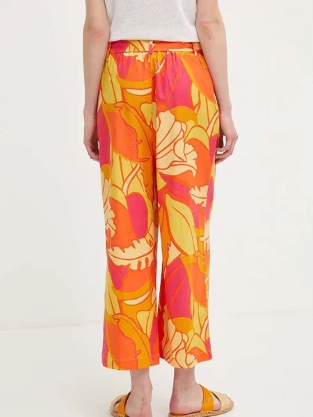 Льняні штани Joseph Ribkoff широке висока посадка помаранчевий