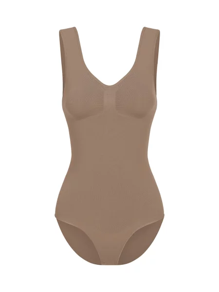 Cfab Alakformáló body Tank Bodysuit Sculpting Shapewear mit Slip karamell