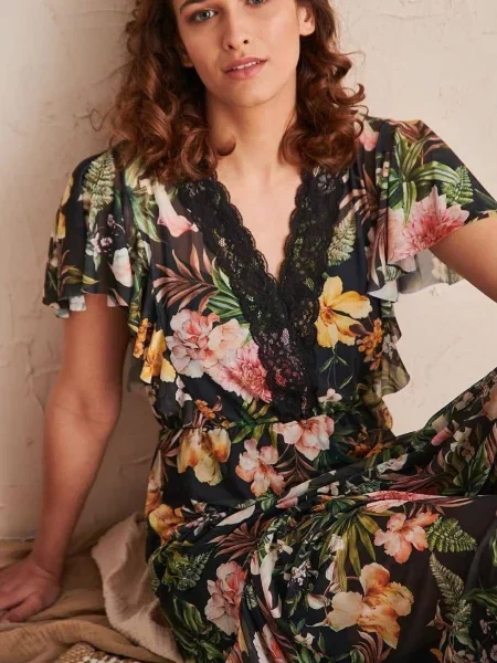 Midi obleka Blue Shadow črna