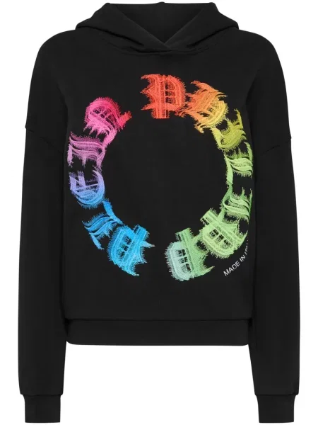 Hanorac cu glugă Philipp Plein cu imagine negru