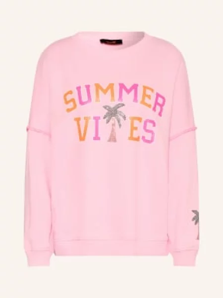 Miss Goodlife Bluza Oversize Z Kryształkami rosa różowy