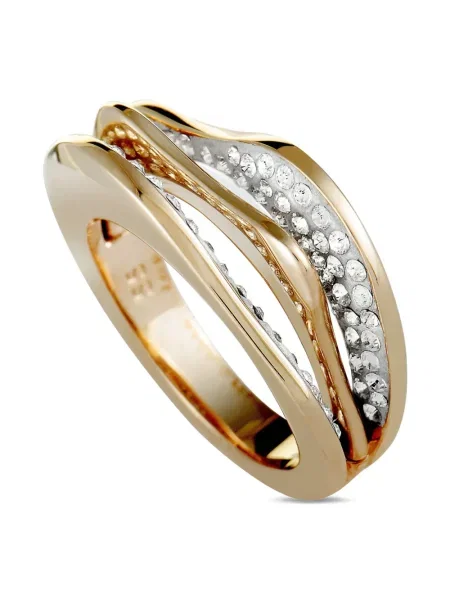 Inel Swarovski de cristal auriu
