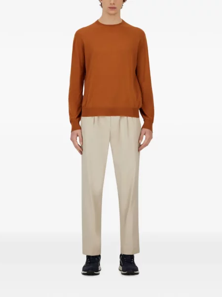 Pantaloni Herno din piele de căprioară cu cordon alb