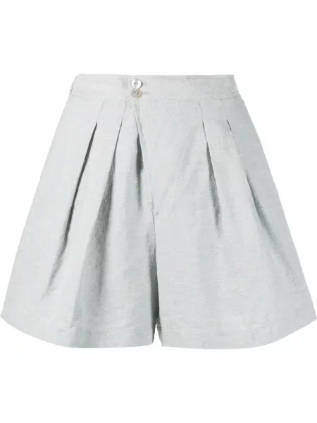 Szorty Forte Forte z wysoką talią tweedowe niebieskie