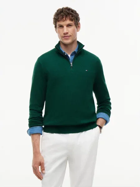 TOMMY HILFIGER Sveter tmavozelená