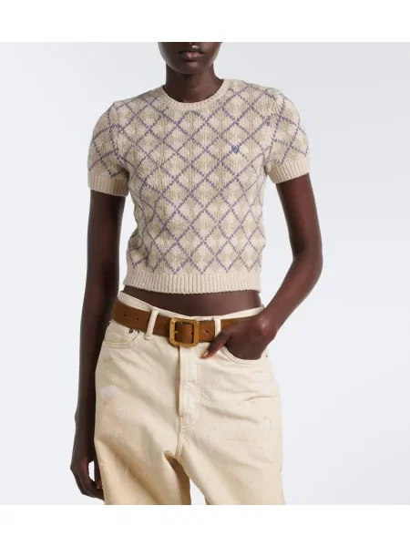 Pulover Acne Studios cu model argyle gri