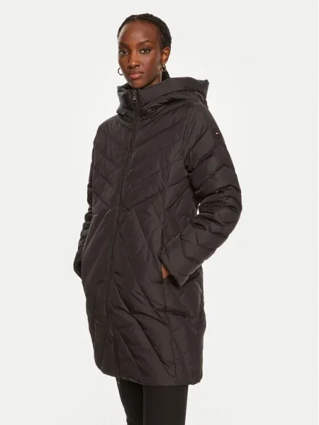 Tommy Hilfiger Palton de iarnă Chevron negru