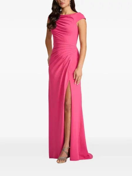 Rochie Tadashi Shoji drapată de costum roz