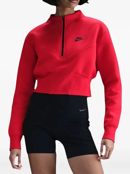 Флийс бягане топ Nike с висока талия бяло