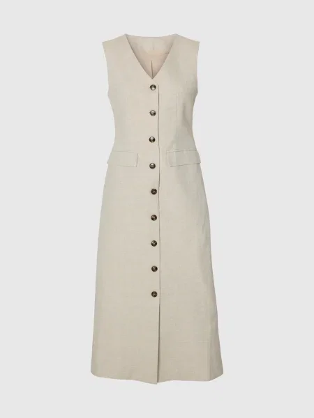 SELECTED Rochie SLFVENJA SUN kitt alb