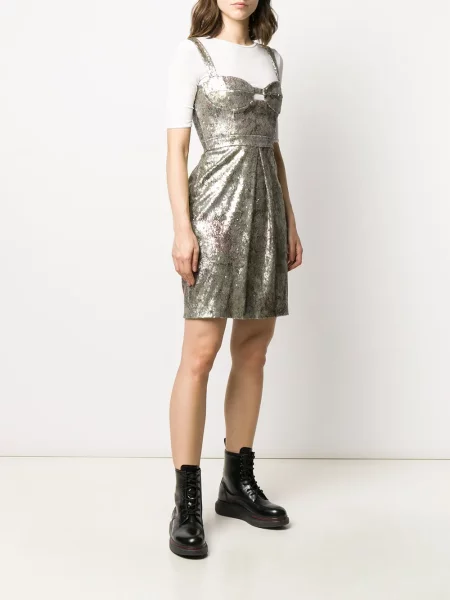 Oblekové mini mini šaty Burberry Pre-owned zlaté