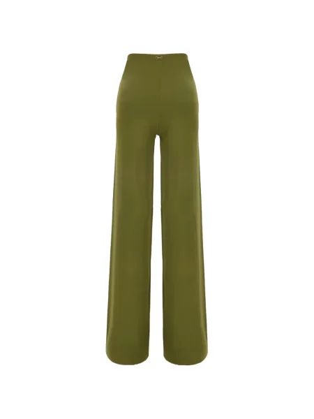 Pantaloni palazzo Maison Anami cu autograf verde