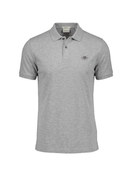 Tricou polo Gant gri