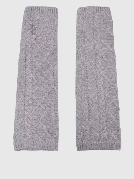 Мітенки з вовни у фактурний візерунок Ballantyne сірі