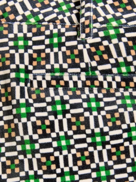 Pantaloni La Doublej cu imagine cu imprimeu geometric negru