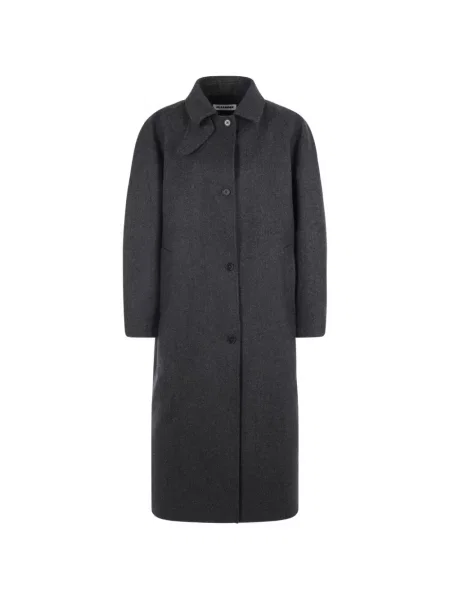 Palton Jil Sander de lână gri