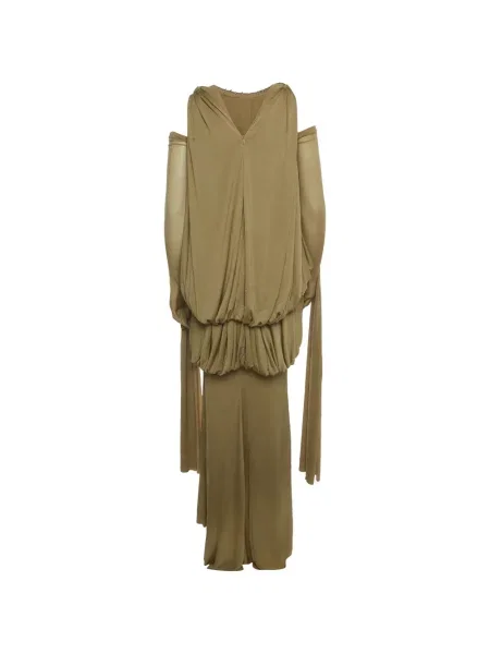 Rochie maxi Chats By C.dam drapată verde