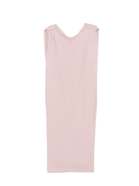 Rochie Balenciaga fără mâneci drapată roz