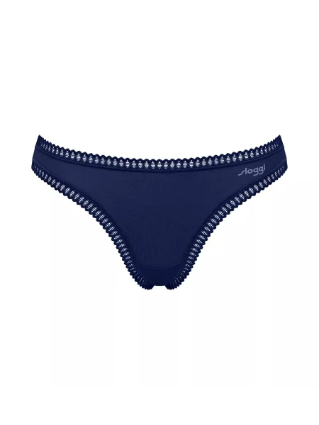 SLOGGI Tanga bej / albastru / albastru noapte negru
