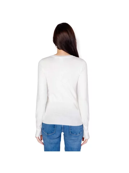 Długi lekki sweter Guess z długim rękawem biały