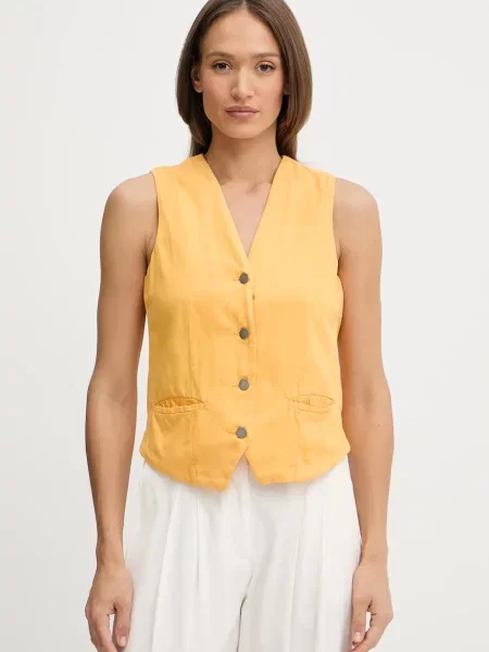 United Colors of Benetton kamizelka jednorzędowa żółty