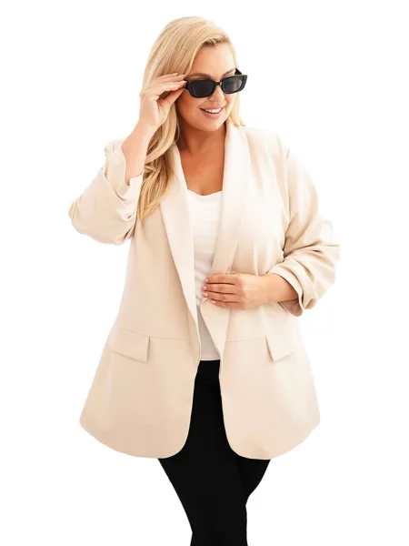 Kesi Włoski elegantní Plus Size sako béžová
