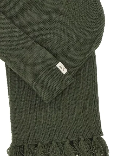 Fular Sun68 cu franjuri verde