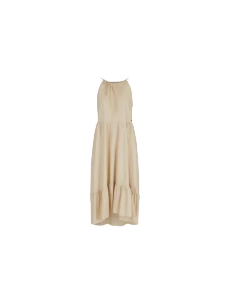 Sukienka midi Armani Exchange do kolan beżowa