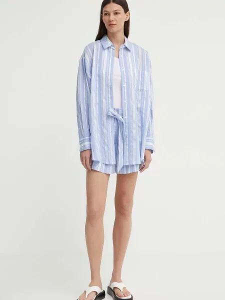 Bruuns Bazaar koszula SwiniesBBLouise shirt relaxed z kołnierzykiem klasycznym niebieski