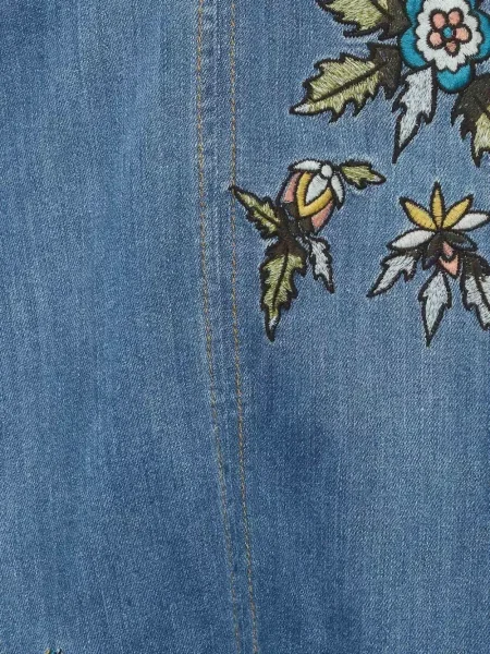 Fustă midi Zadig&voltaire cu broderie albastru