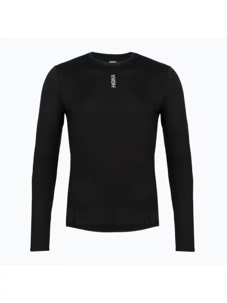 Lung tricou cu mânecă lungă Hoka cu mâneci lungi alergare negru