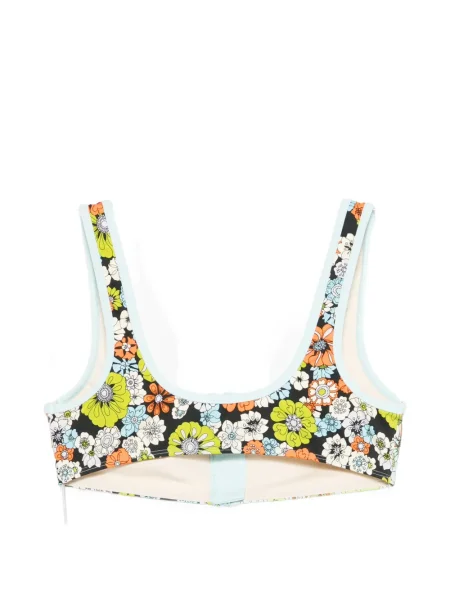 Bikini Alemais cu model floral cu imagine albastru