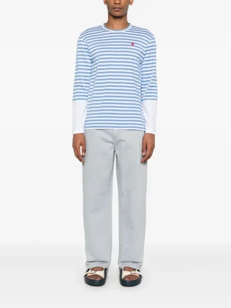 Tricou Comme Des Garcons Play cu motiv cu inimi albastru