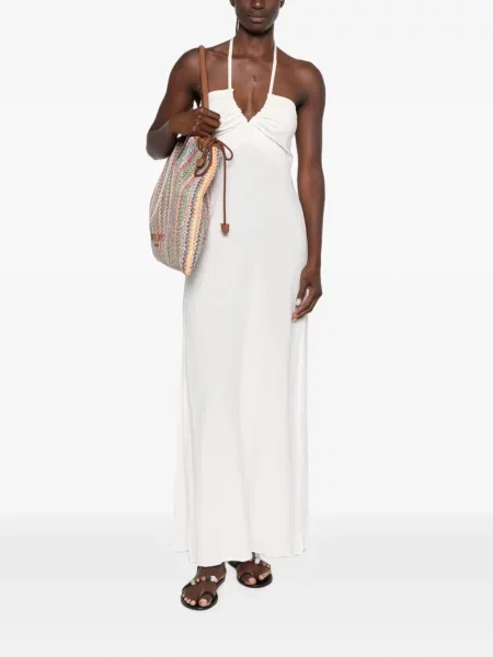 Rochie maxi Moutaki cu volane alb